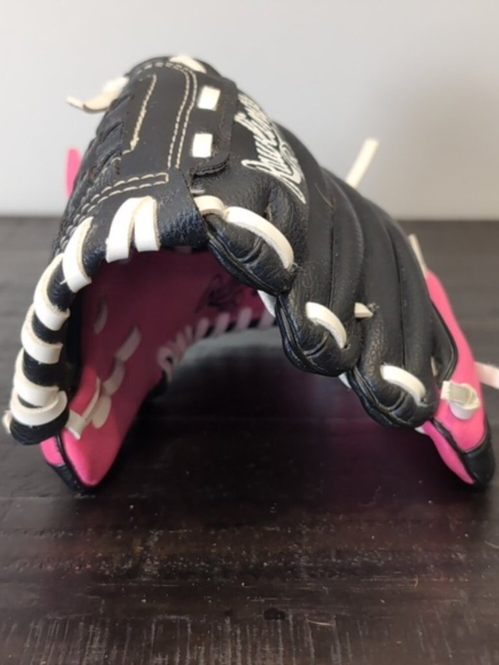 Rawlings Players Series Kids Baseball Glove Faux Leather T-ball Pink Black 9 - Picture 4 of 12